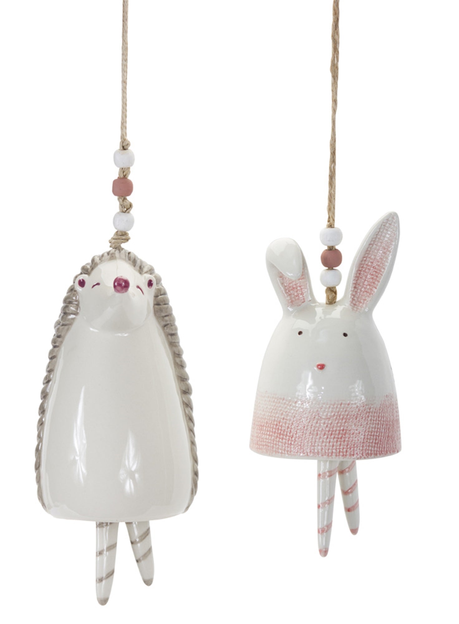 Bunny/Hedgehog Bell (2 Asst) 4.75"H, 7"H Stoneware