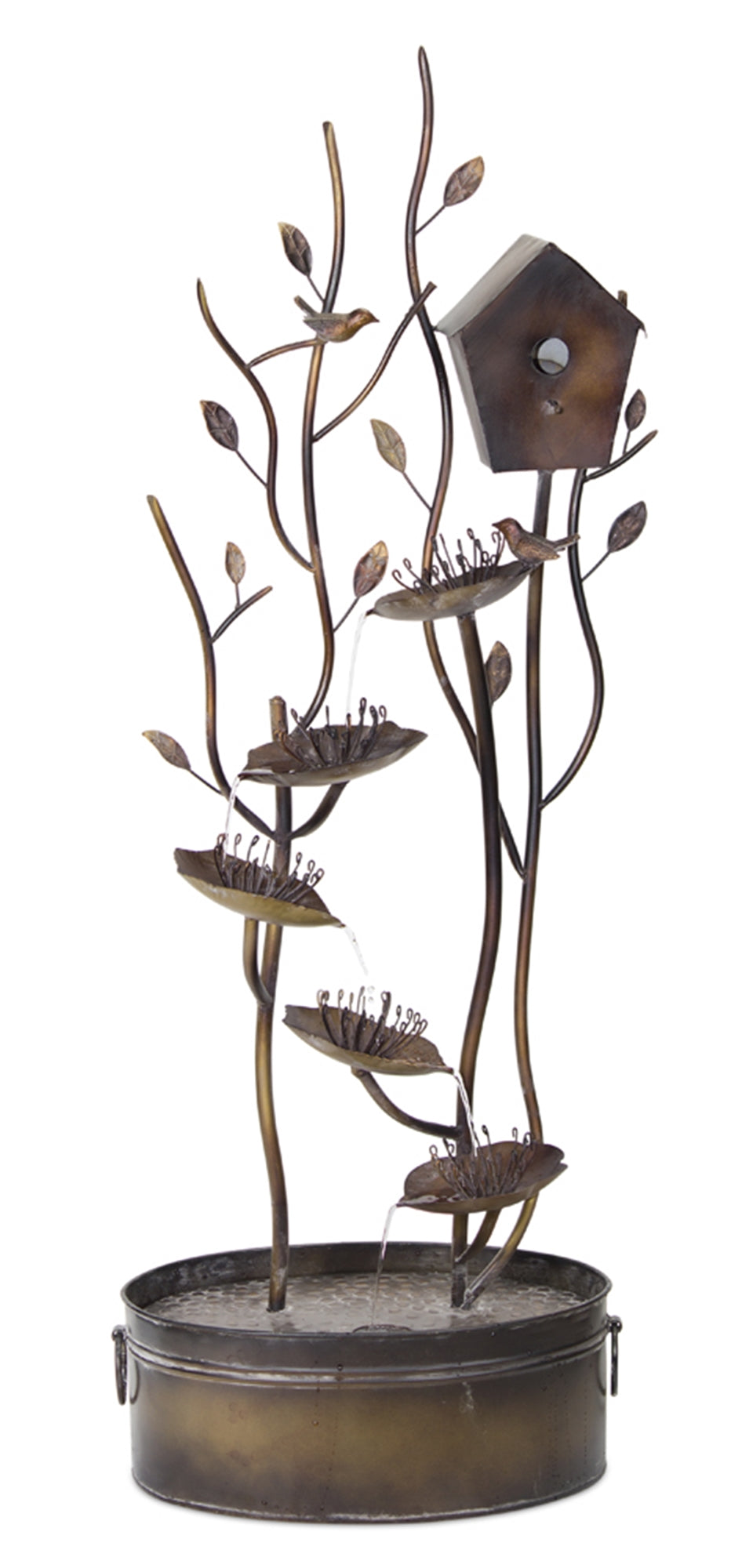 Bird House Fountain 19"W x 52.25"H Iron