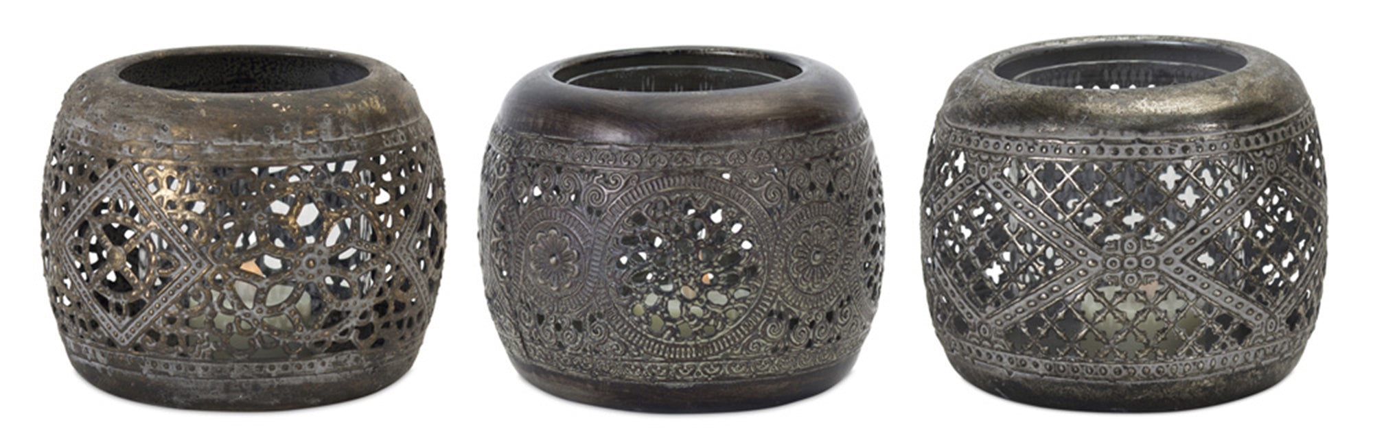 Votive Holder (3 Asst) 4.5"D x 4"H Metal