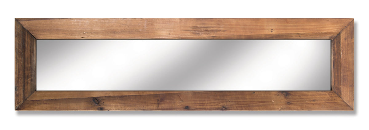 Rustic Wood French Farmhouse Floor Mirror 67.5"H