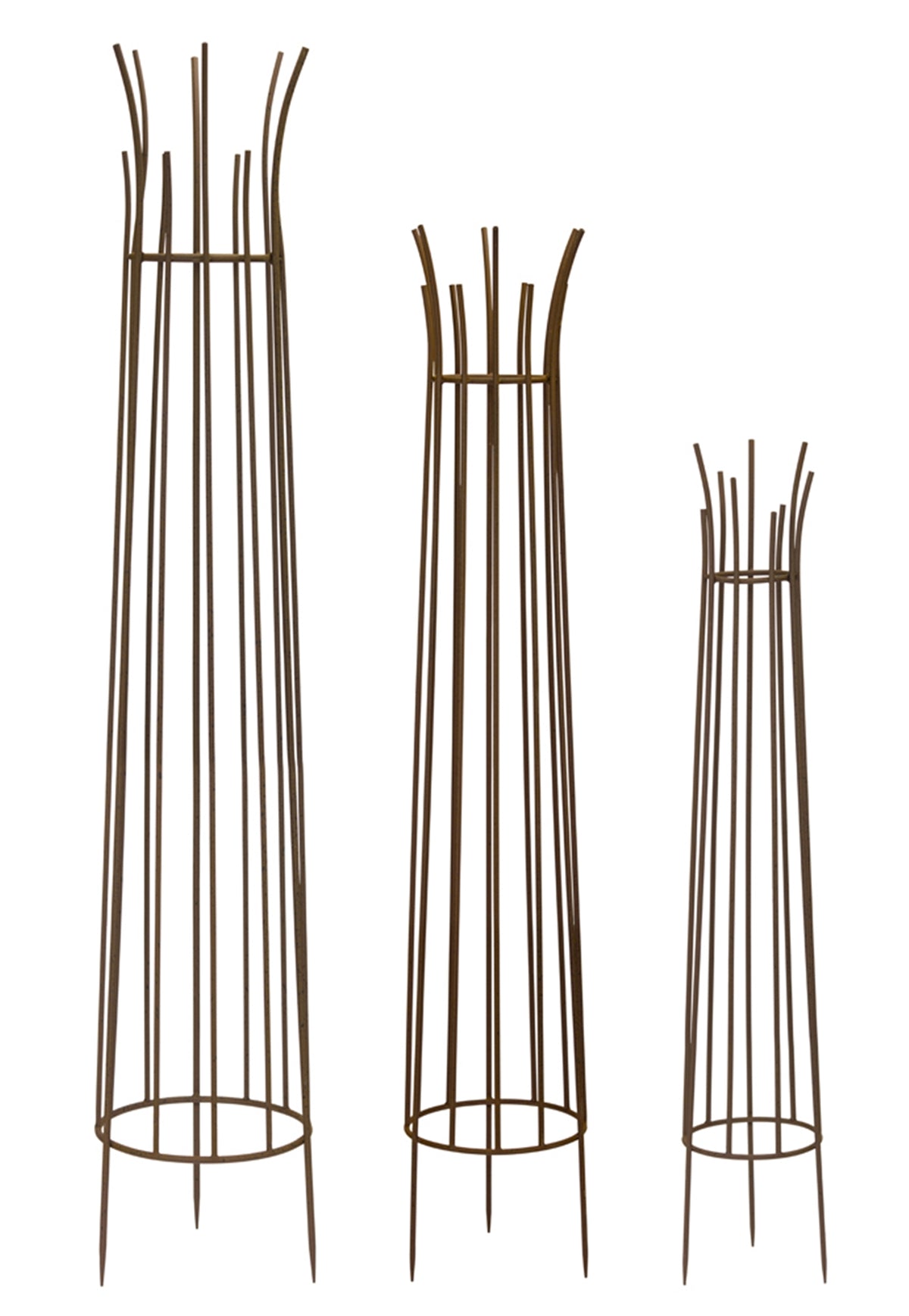 Tapered Metal Garden Obelisk (Set of 3)