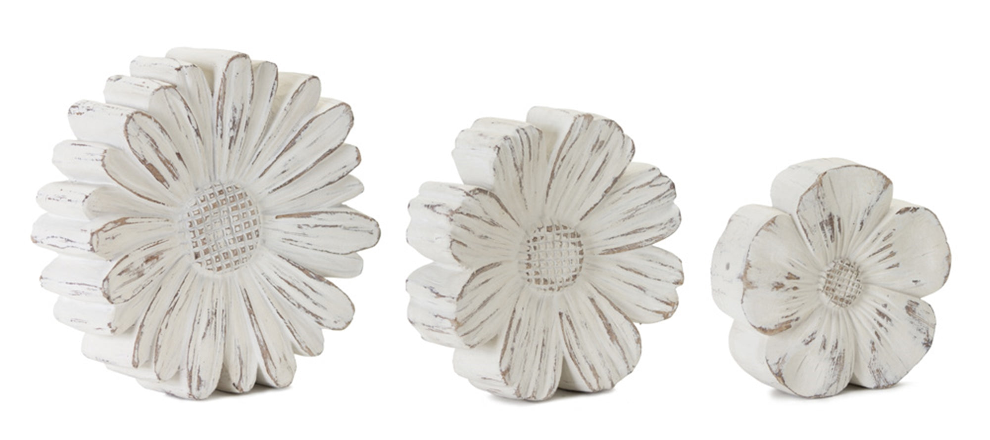 Flower (Set of 3) 5"H, 6"H, 7"H Resin/Stone Powder