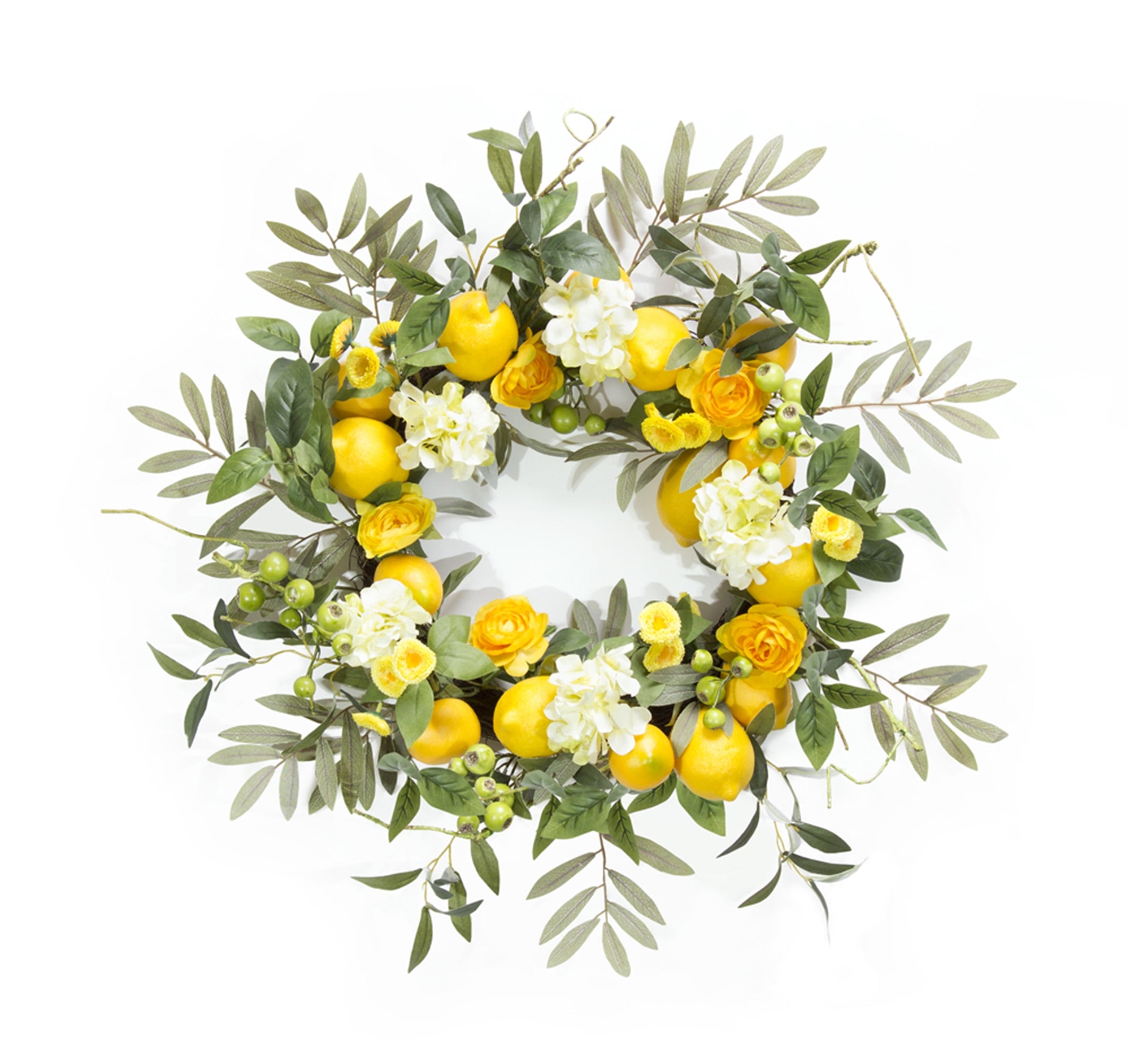Lemon/Floral Wreath 22"D Foam/