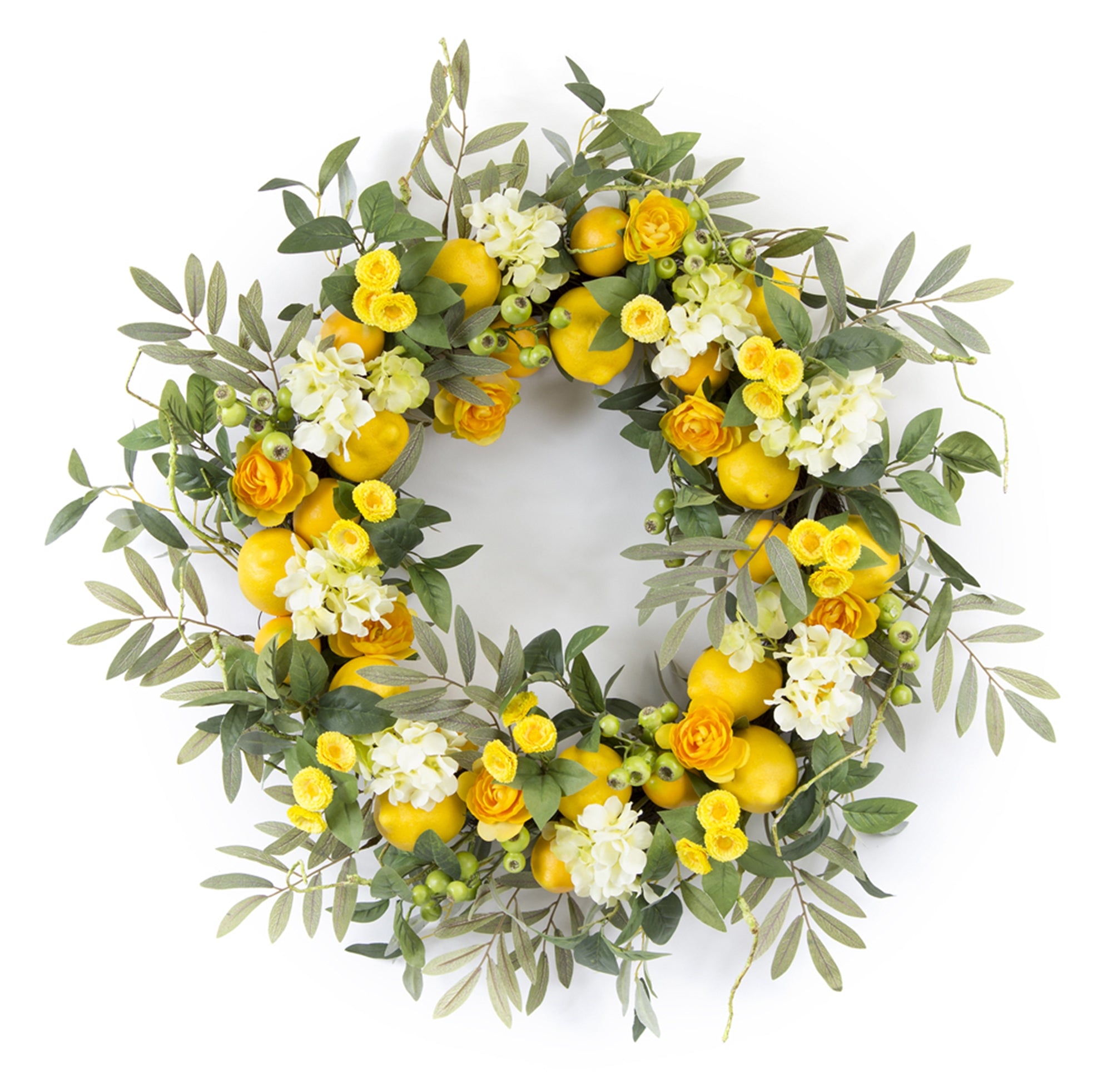 Lemon/Floral Wreath 28"D Foam/