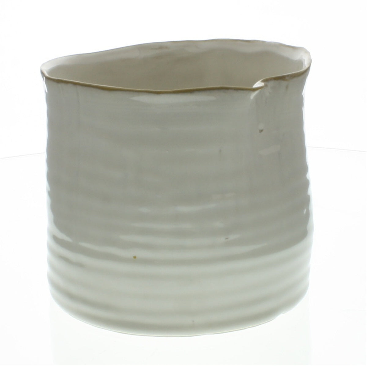 Bower Ceramic Vase - Lrg Wide - Fancy White