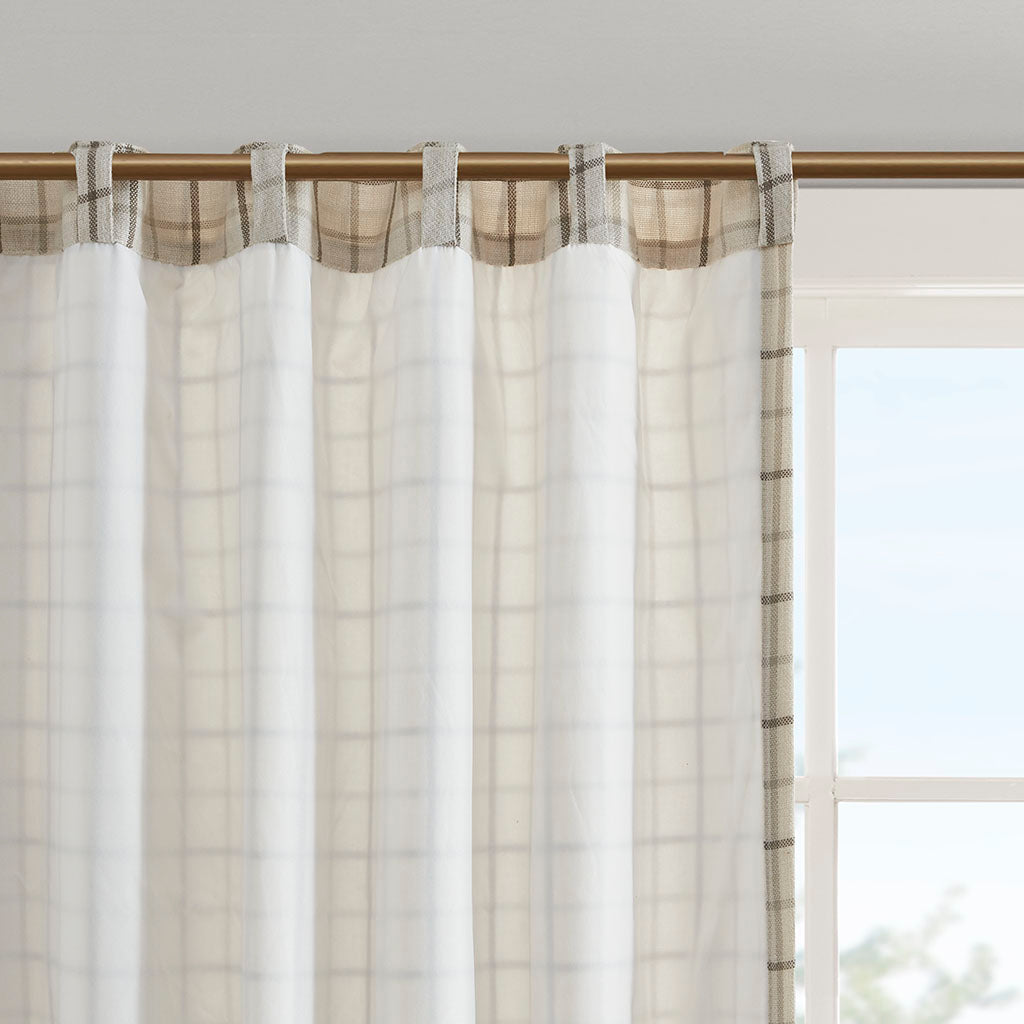 Anaheim Plaid Rod Pocket and Back Tab Curtain Panel with Fleece Lining