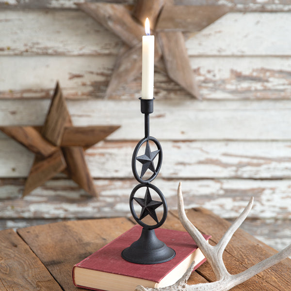 Small Western Star Taper Candle Holder