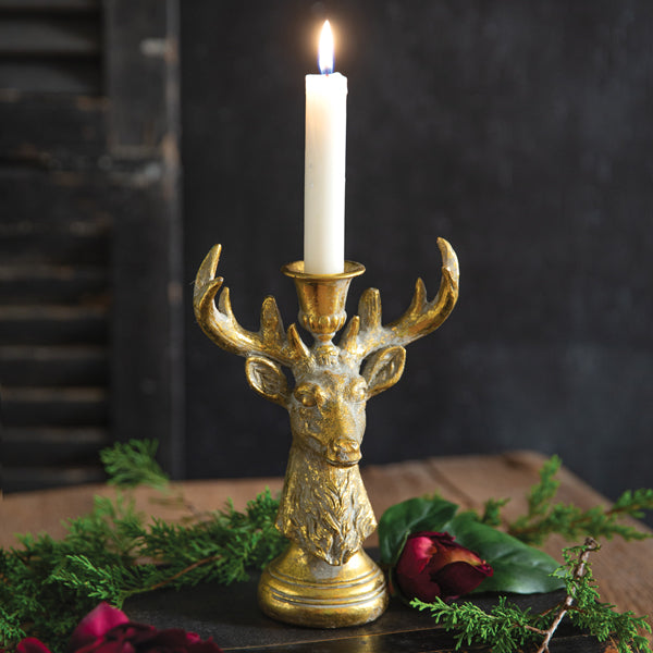Holiday Reindeer Taper Candle Holder