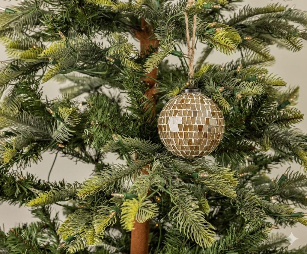 Glass Ornament - Golden Hints Mosaic, Sm