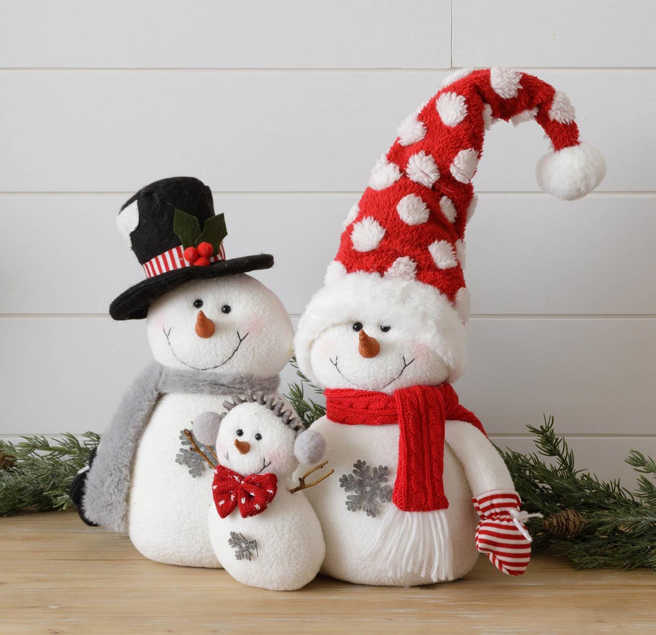 Plush Snowman Family