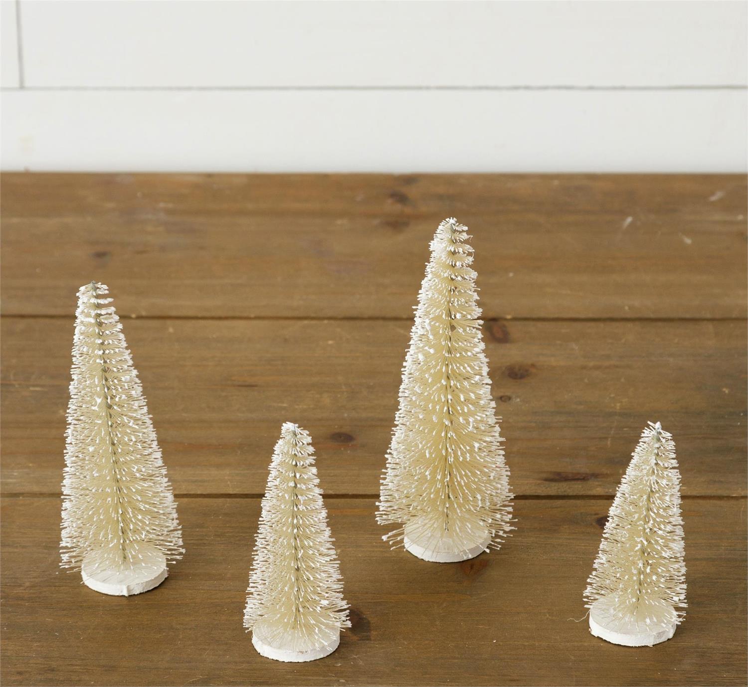 Bottle Brush Trees - Snowy, Cream