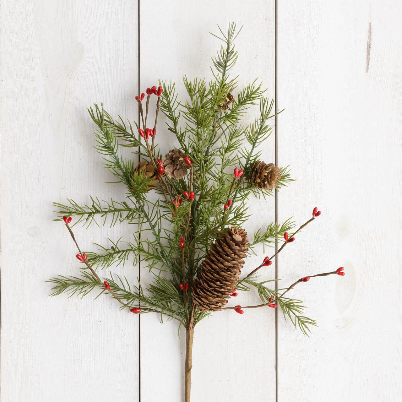 Evergreen w/ Mini Cones & Berries Pick