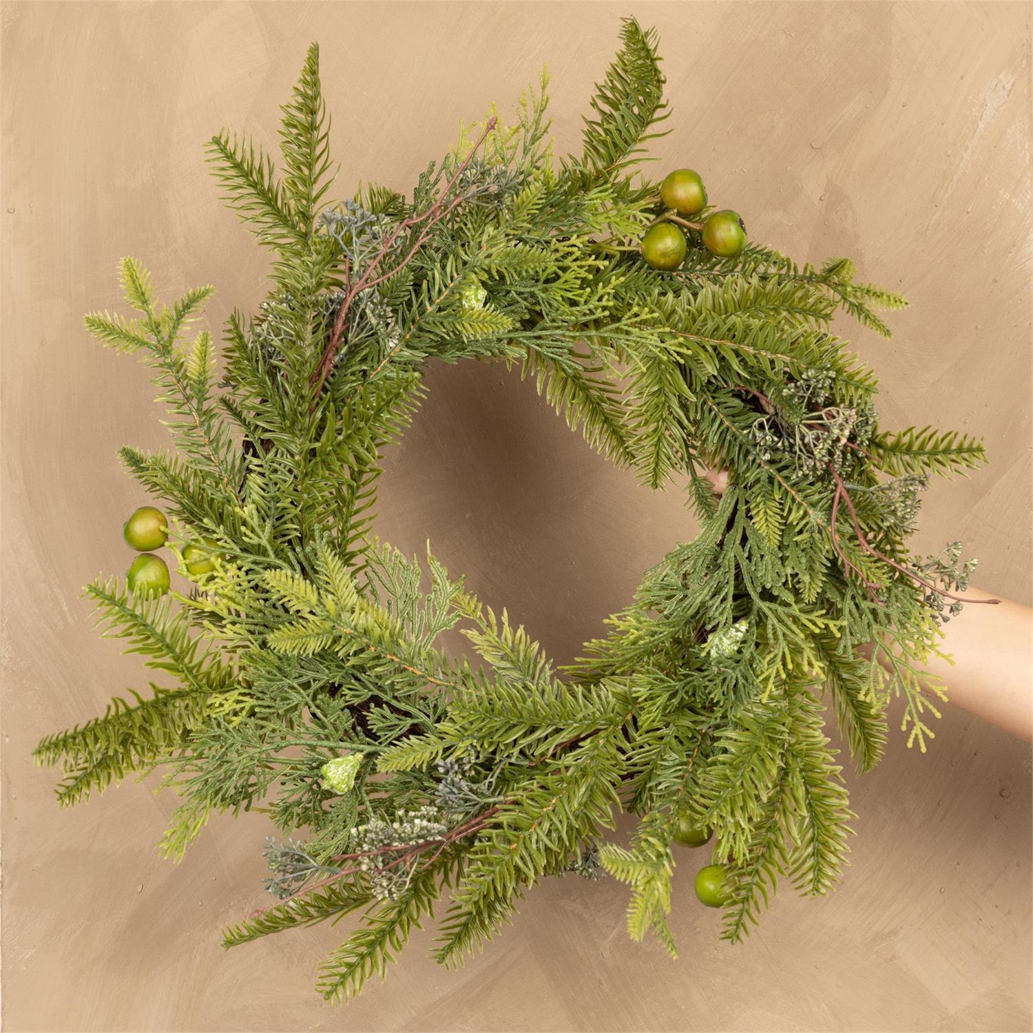 Wreath - Mixed Pines With Berries And Pods