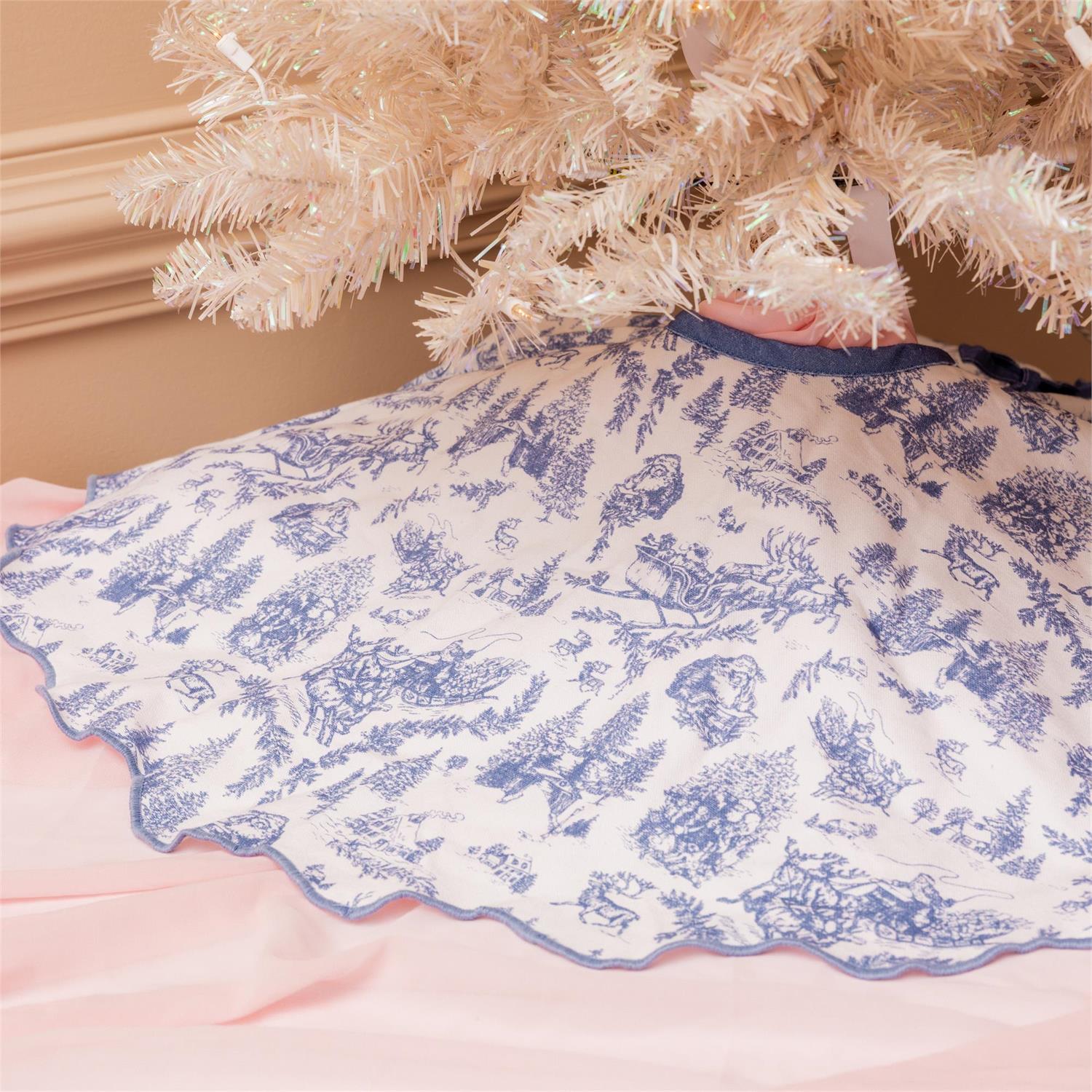 Tree Skirt - Frosted Blue Pine Toile