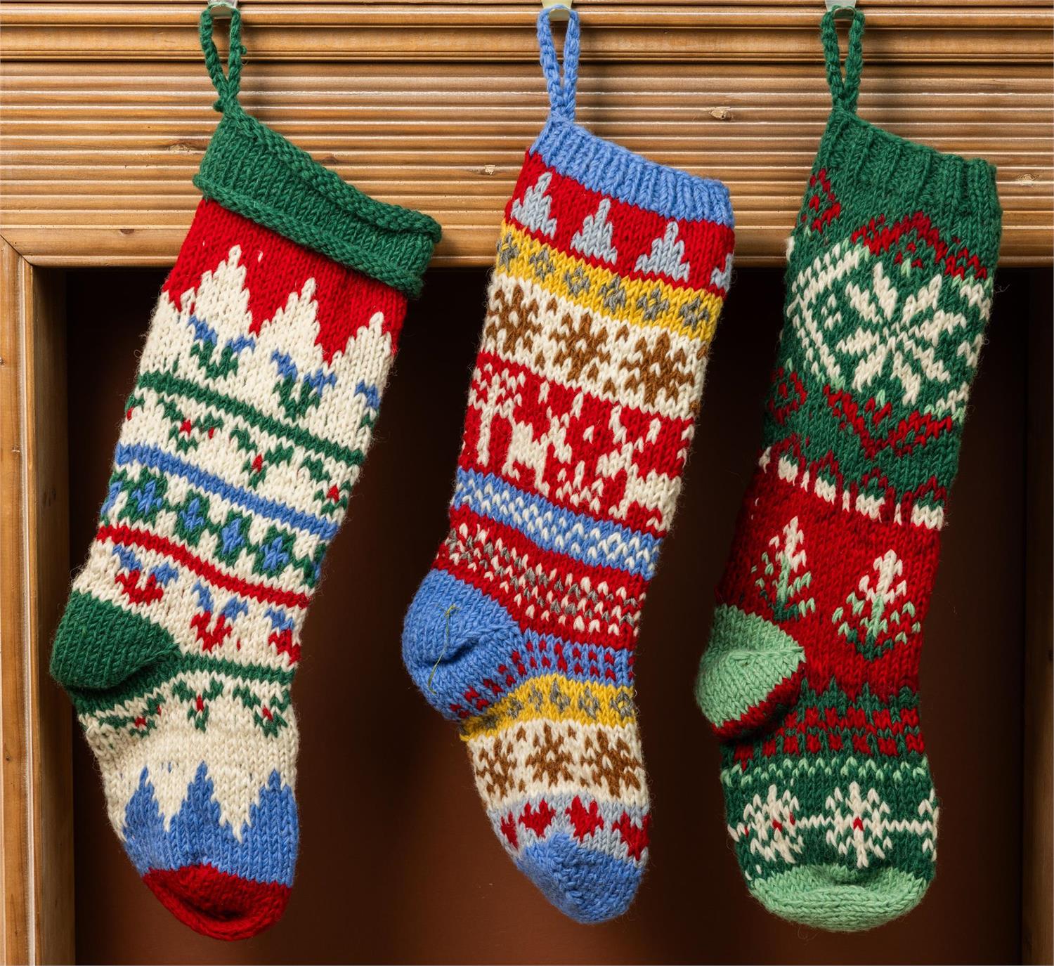 Knitted Christmas Stocking - Merry Berry