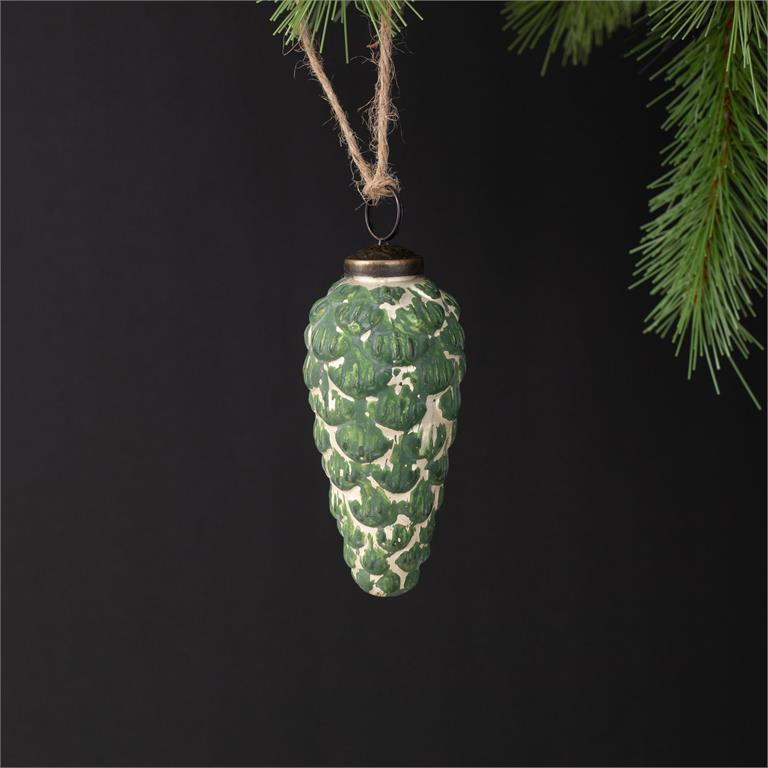 Ornament - Distressed Glass Pinecone