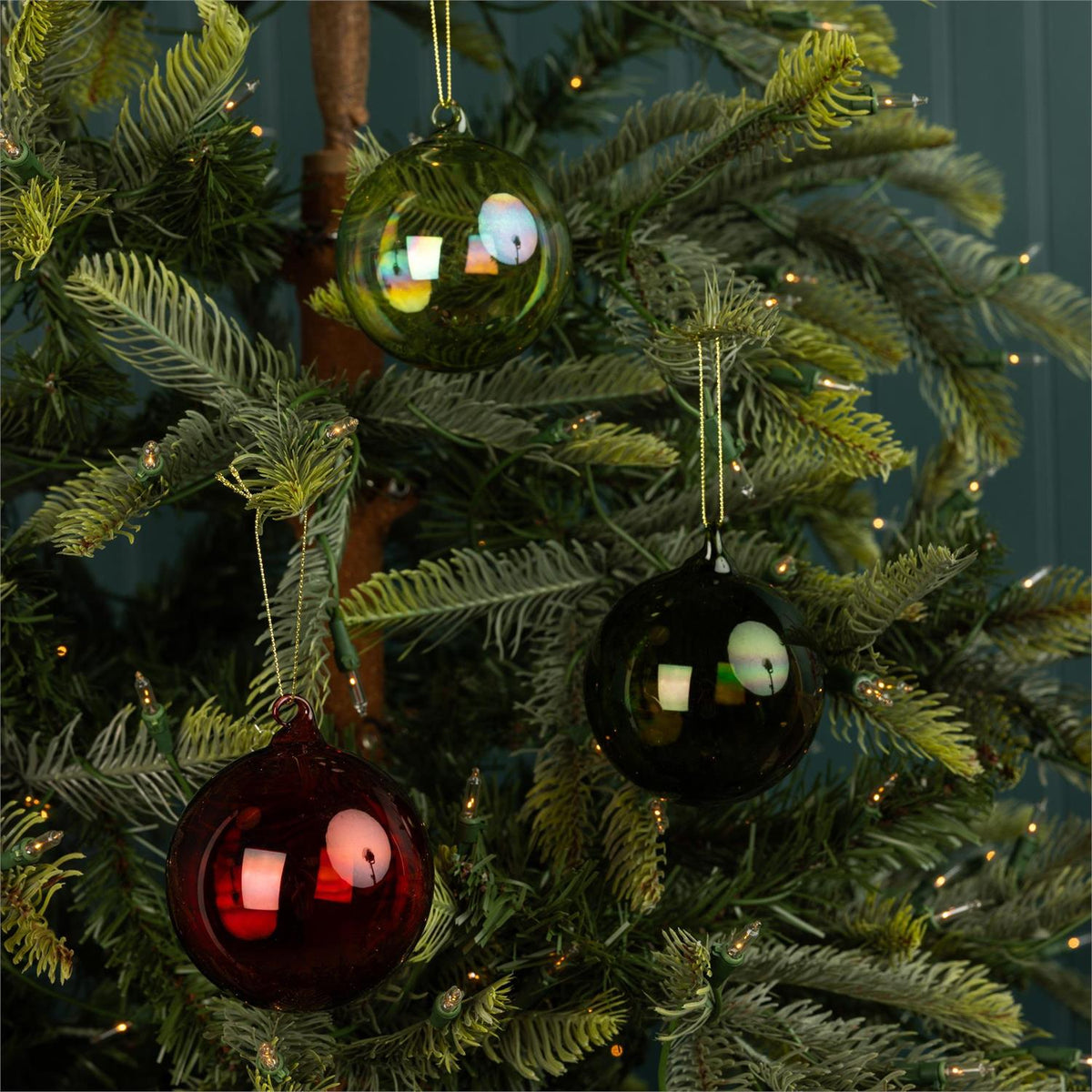 Hand-Blown Glass Ornament - Heritage Iridescent (Set of 9)