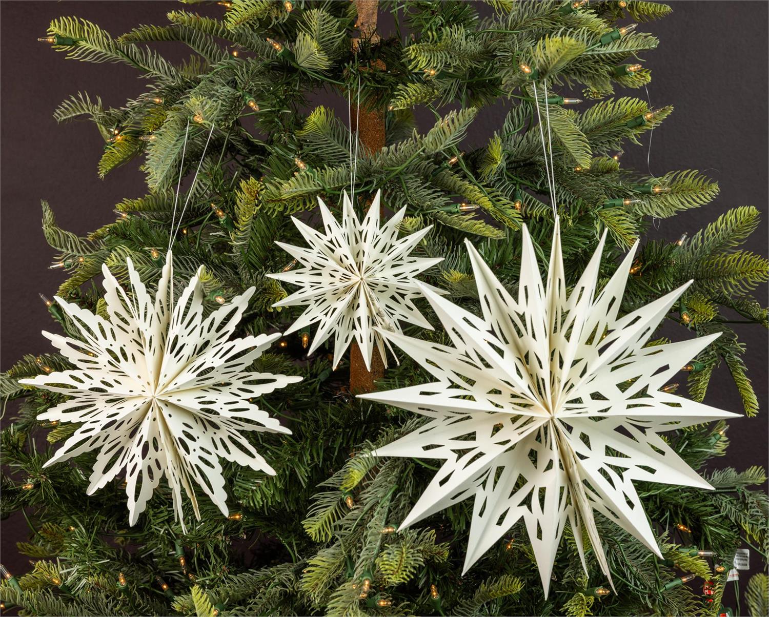 Ornaments - Classic Paper Snowflakes, 6" to 12" (Set of 6)