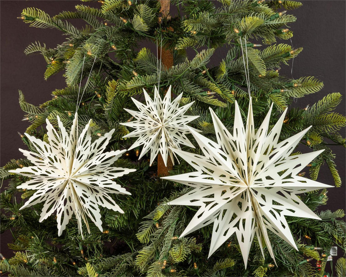 Ornaments - Classic Paper Snowflakes, 6" to 12" (Set of 6)