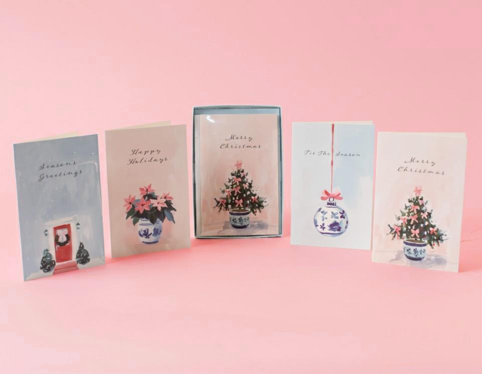 Note Cards - Blush Berry Bough - 8 Ct Box