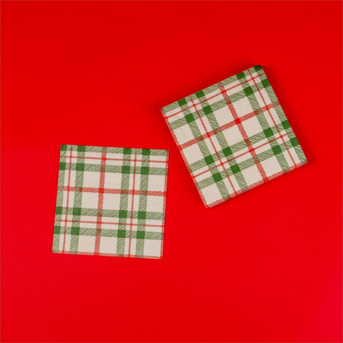 Paper Napkins - Vintage Christmas Plaid - 20 Ct