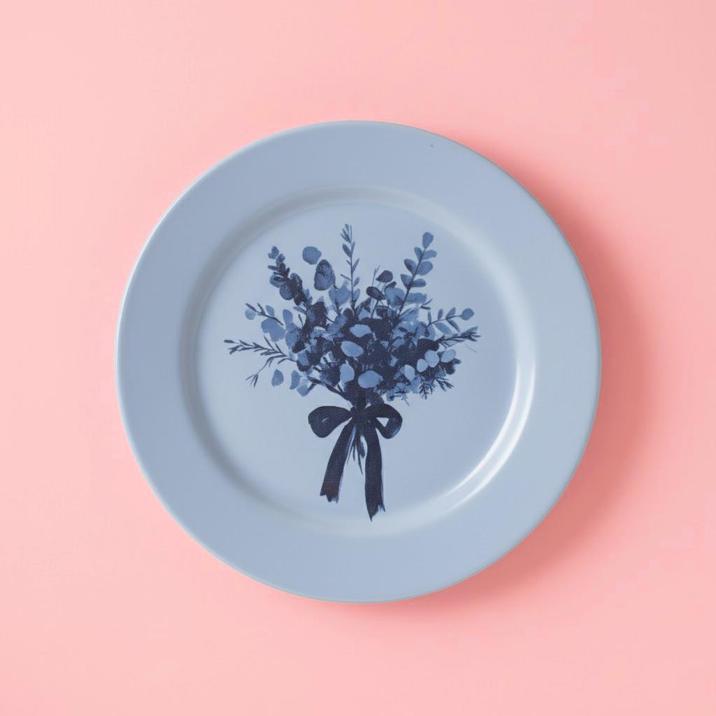 Stoneware Winter Blue Plate