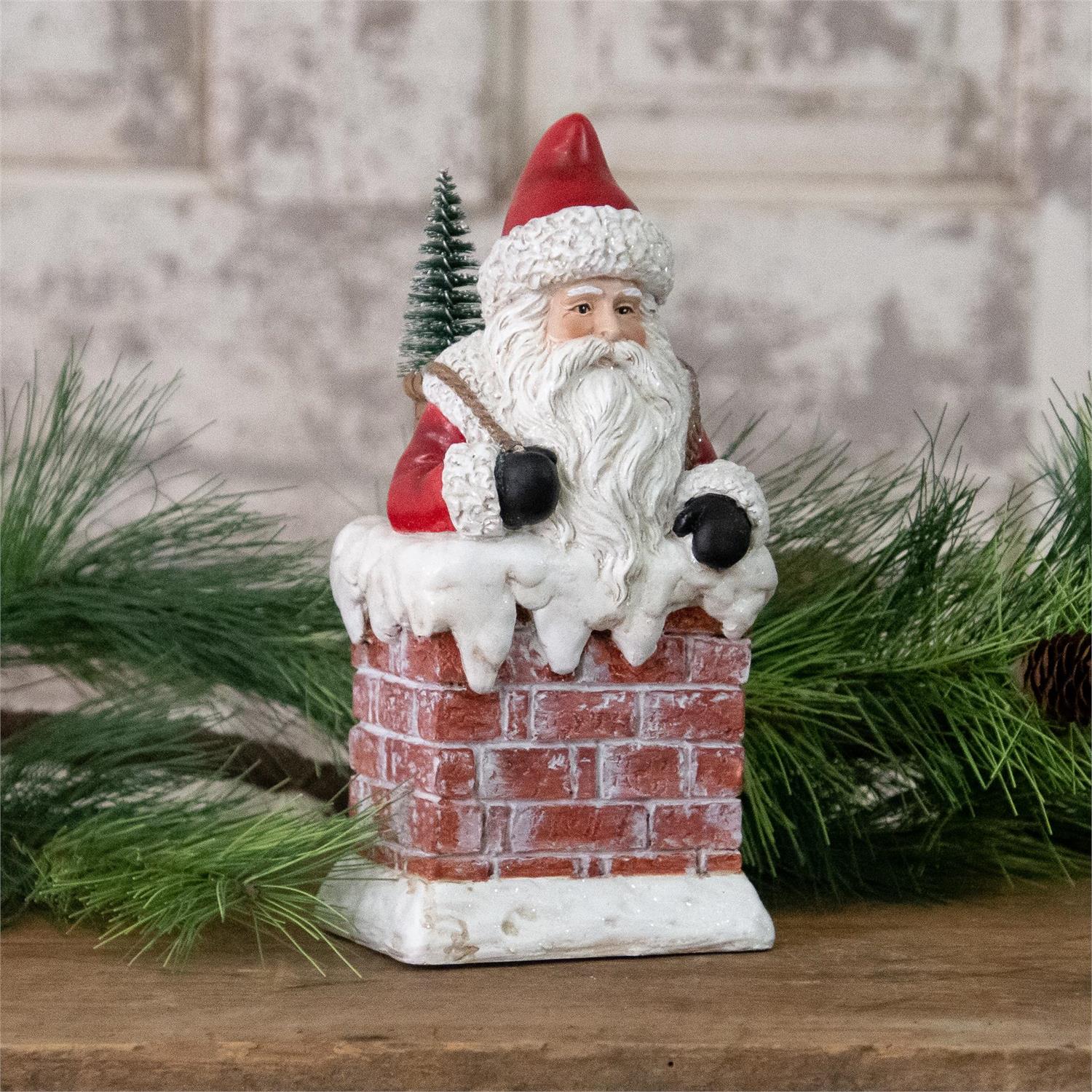 Santa In Chimney Figure