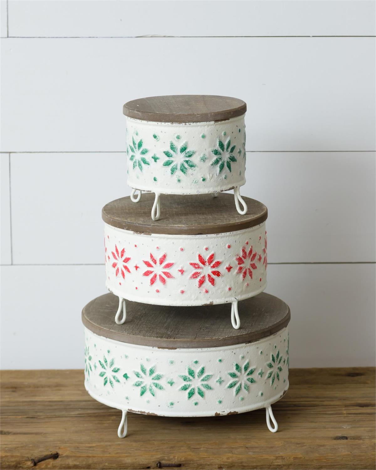 Decorative Stands - Fair Isle, Red and Green