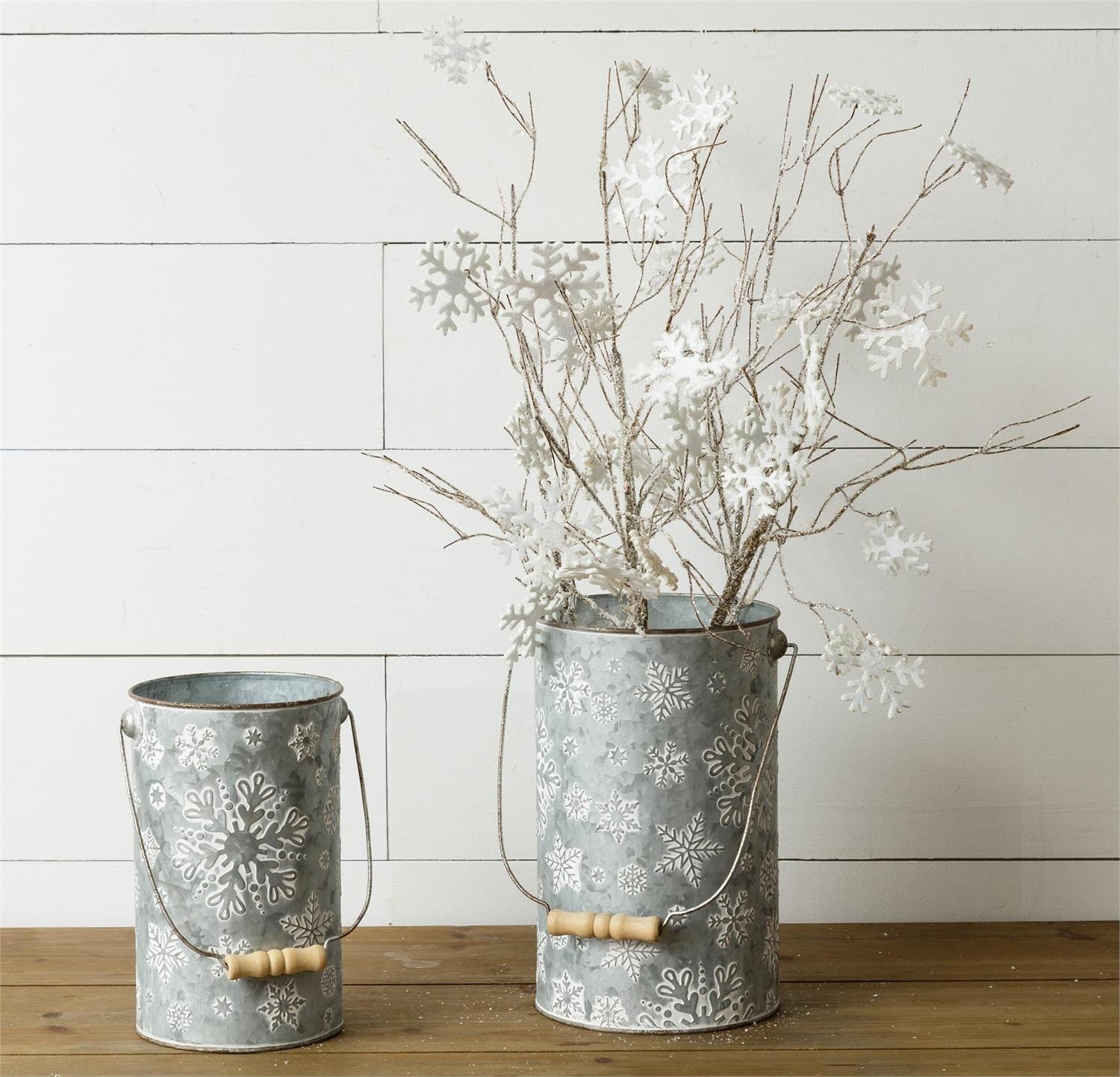 Embossed Snowflake Pails