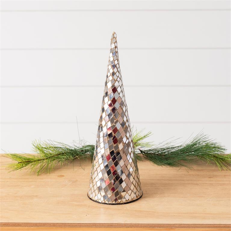 Mirrored Mosaic Cone Tree