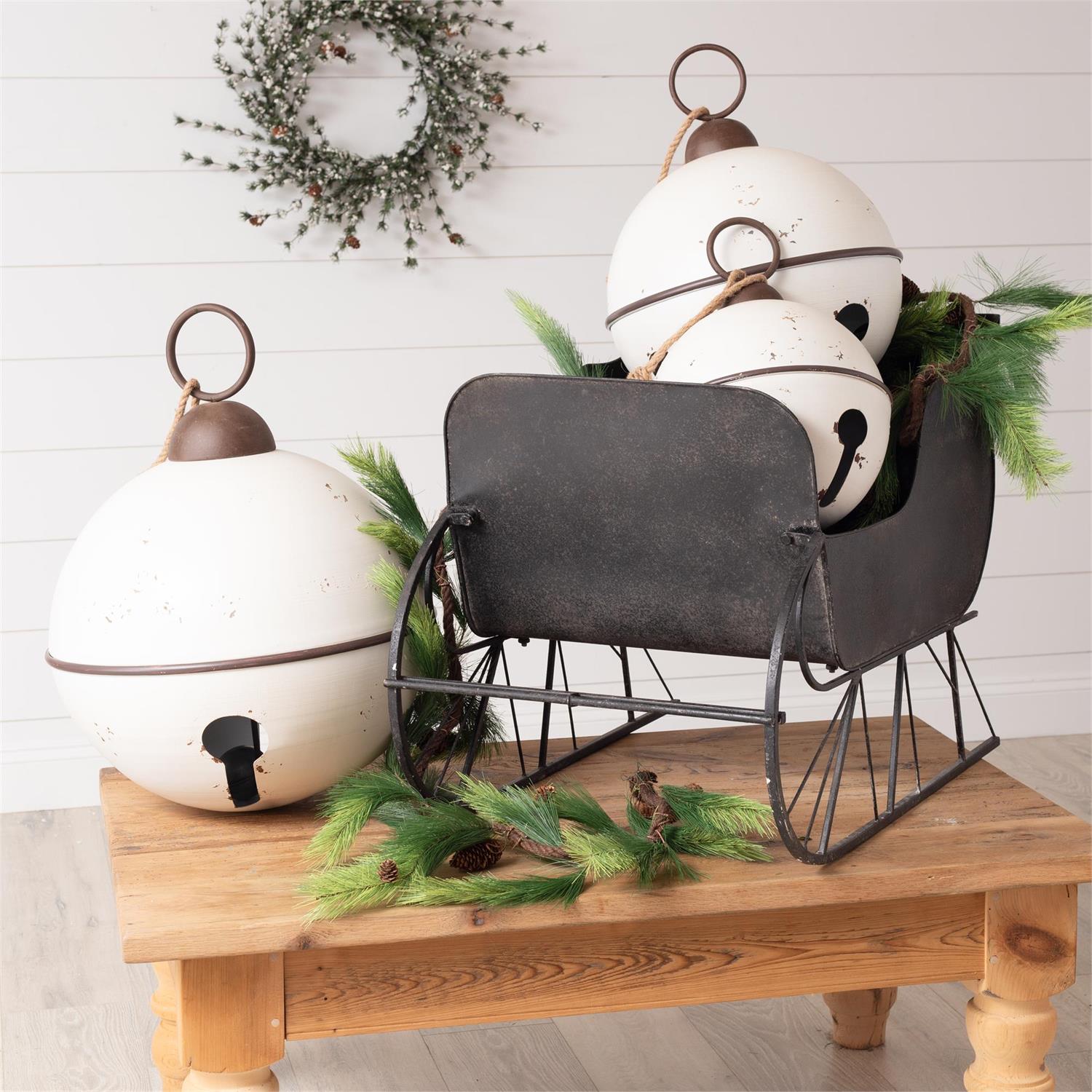 Jumbo White Jingle Bells (S/3)