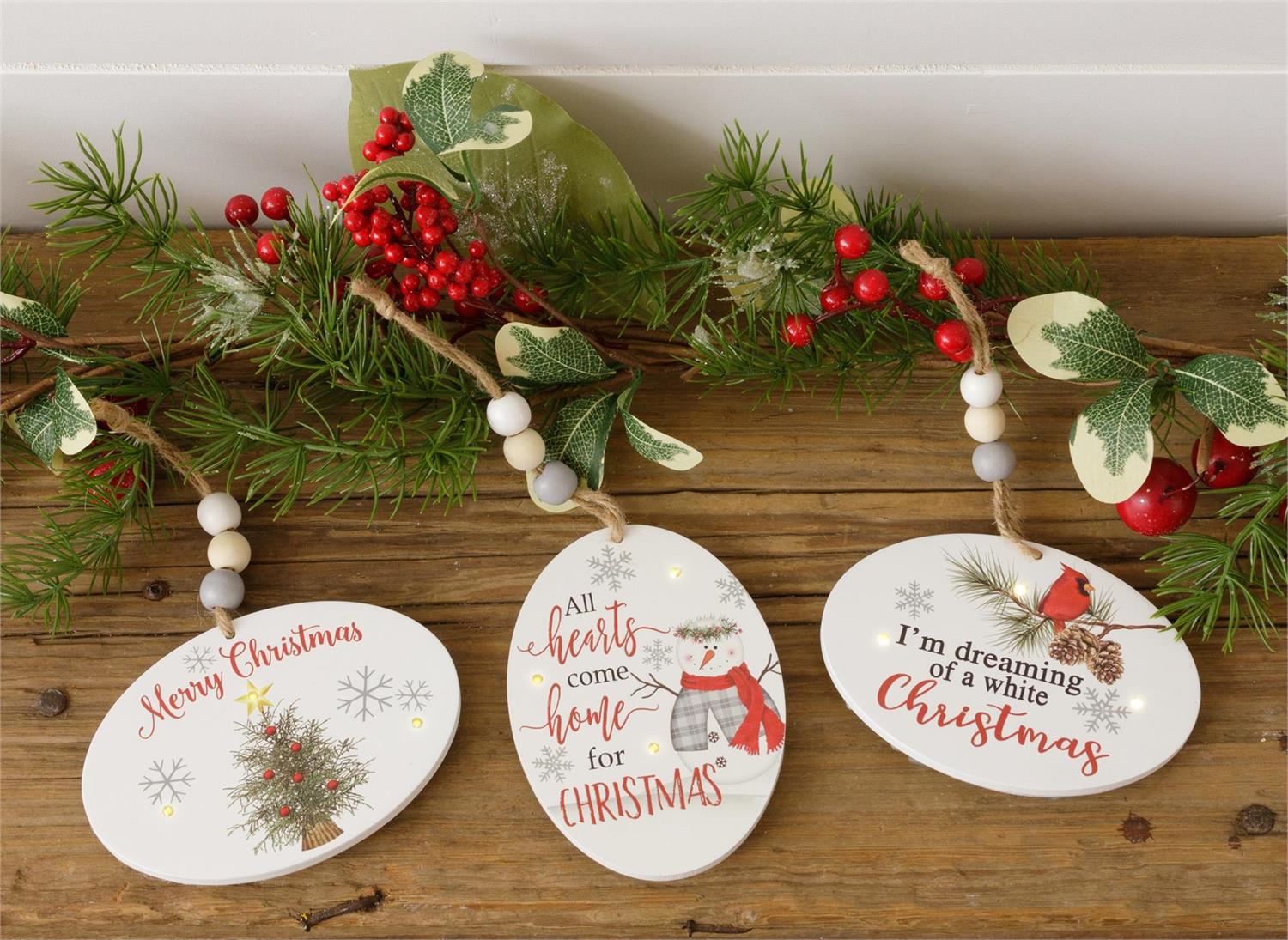 Lit Ornaments - Christmas Phrases