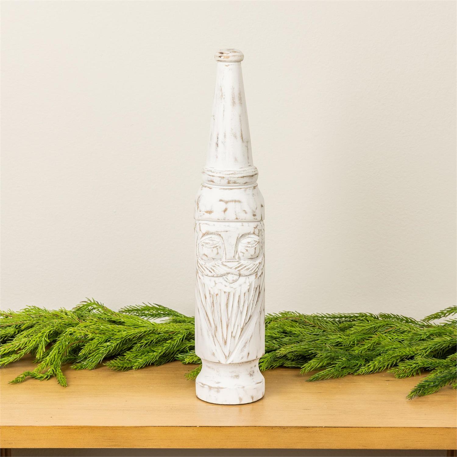 White Mango Wood Santa Carving