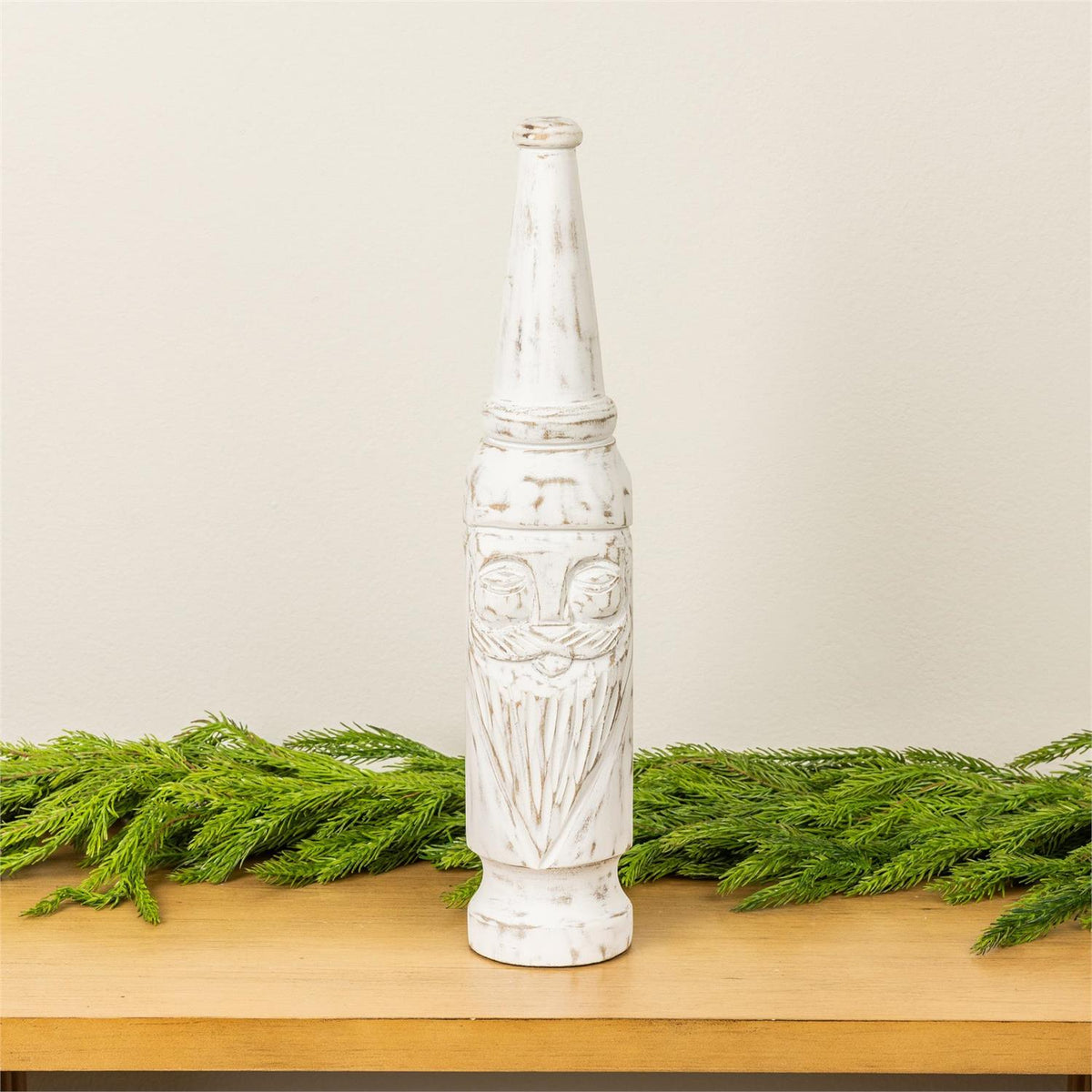 White Mango Wood Santa Carving