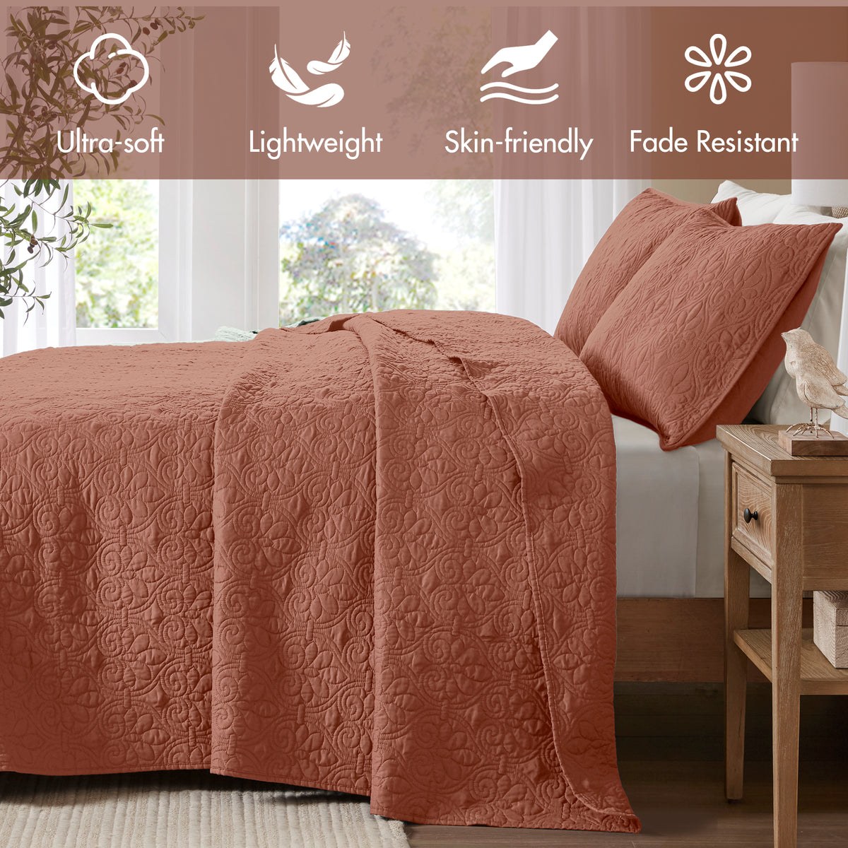 3 Piece Reversible Bedspread Set