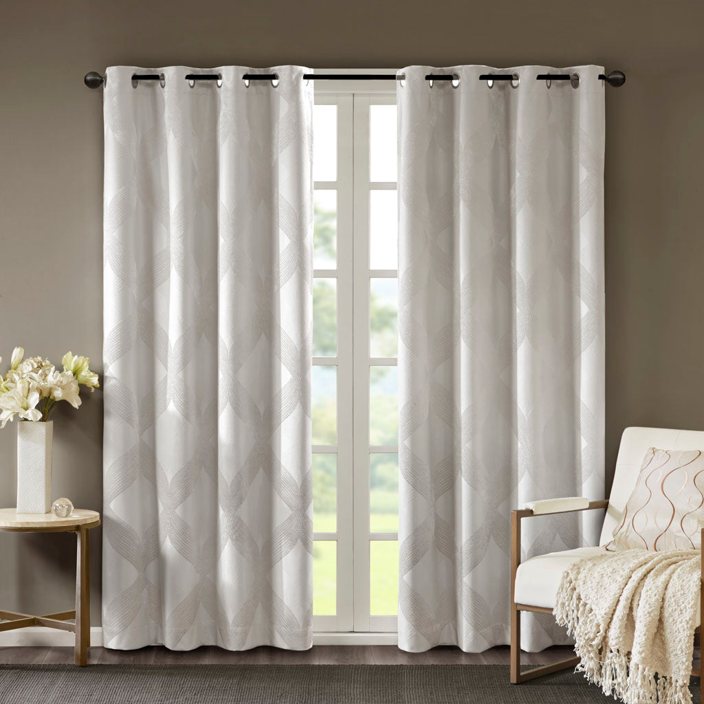 Bentley Ogee Knitted Jacquard Total Blackout Curtain Panel