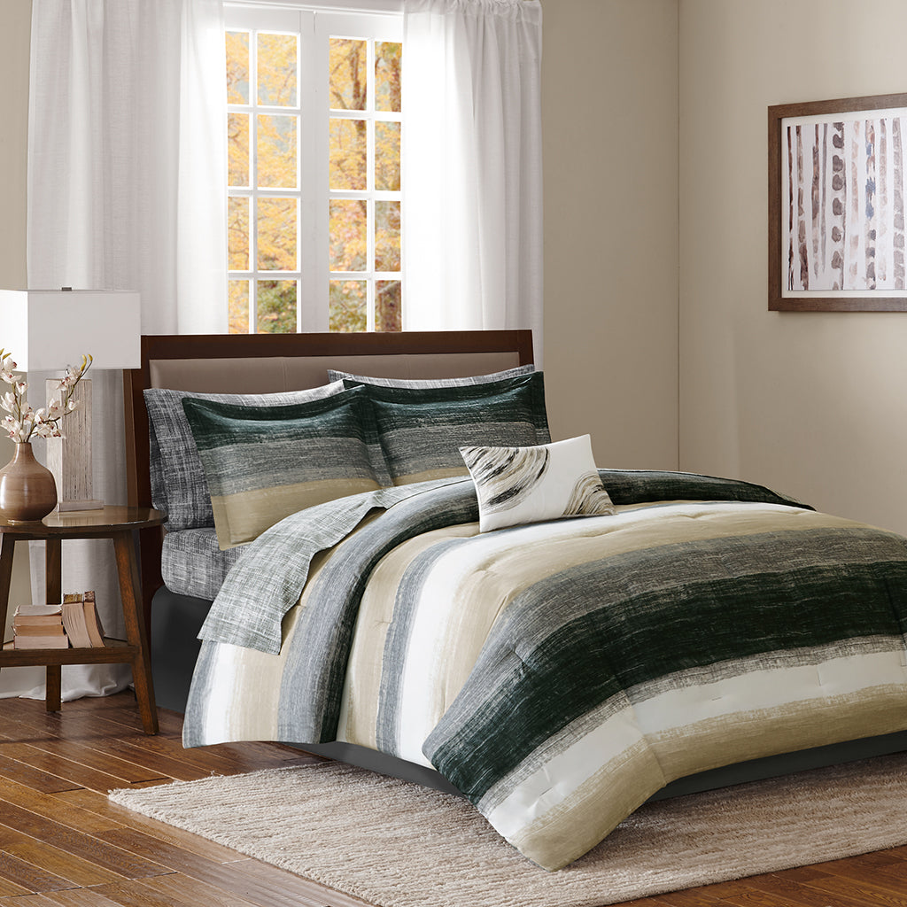 Saben 9 Piece Comforter Set with Cotton Bed Sheets