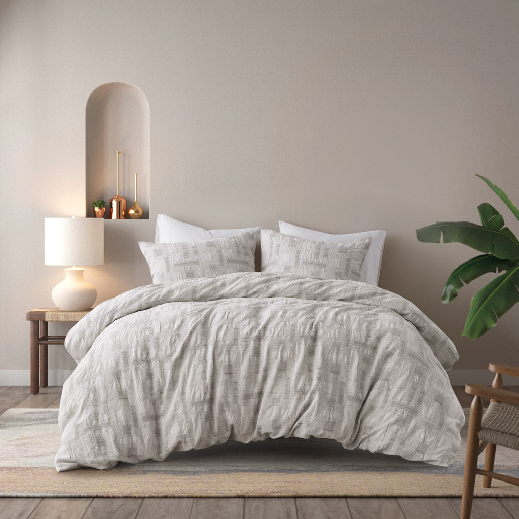Cairo 3 Piece Cotton Jacquard Duvet Set