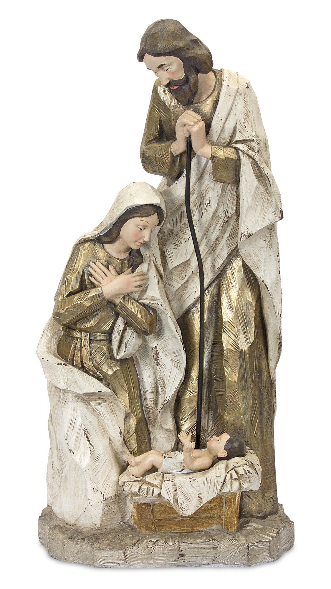 Holy Family Nativity Scene with Gold Finish 23.25"H