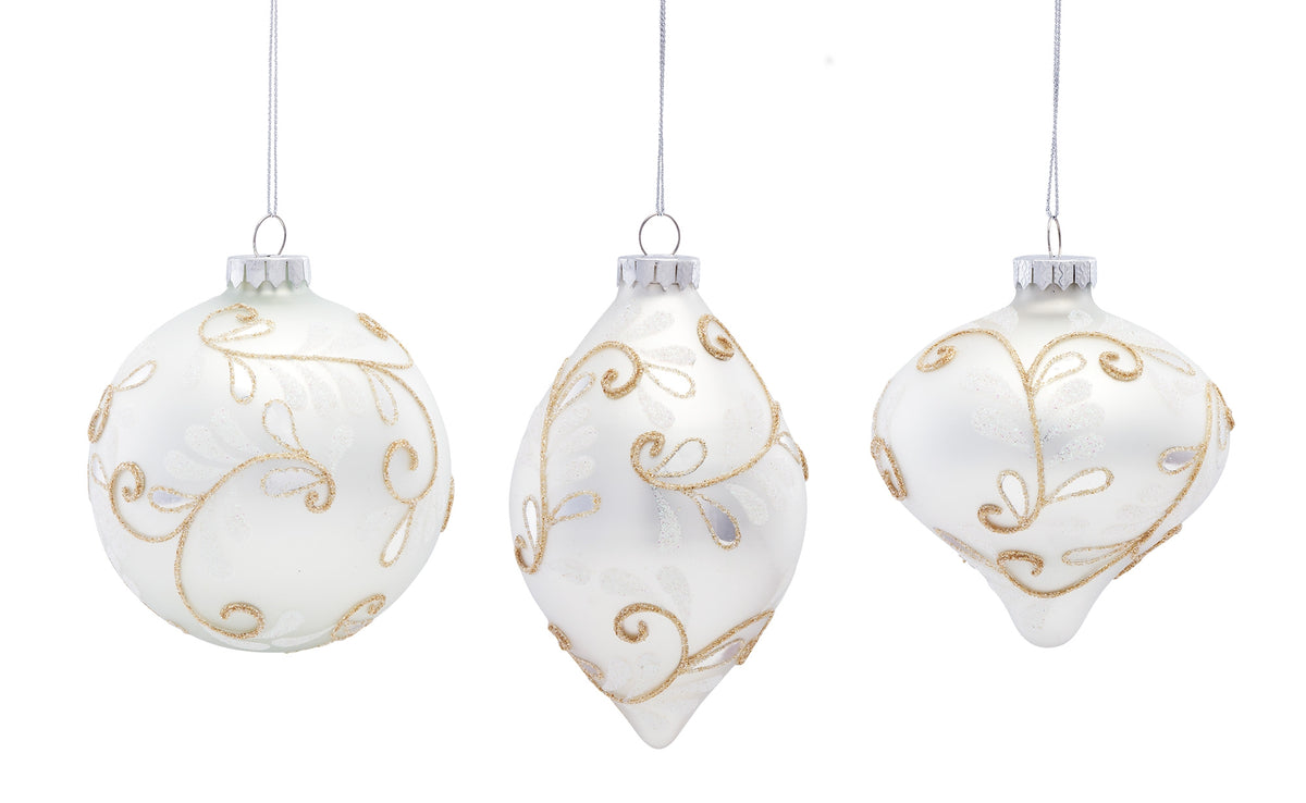Ornament (Set of 6) 5"H, 5.25"H, 6"H Glass