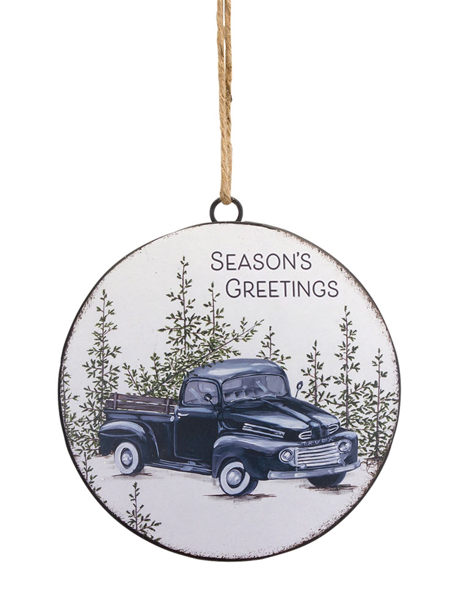 Truck and Tree Disc 6.5"H Metal