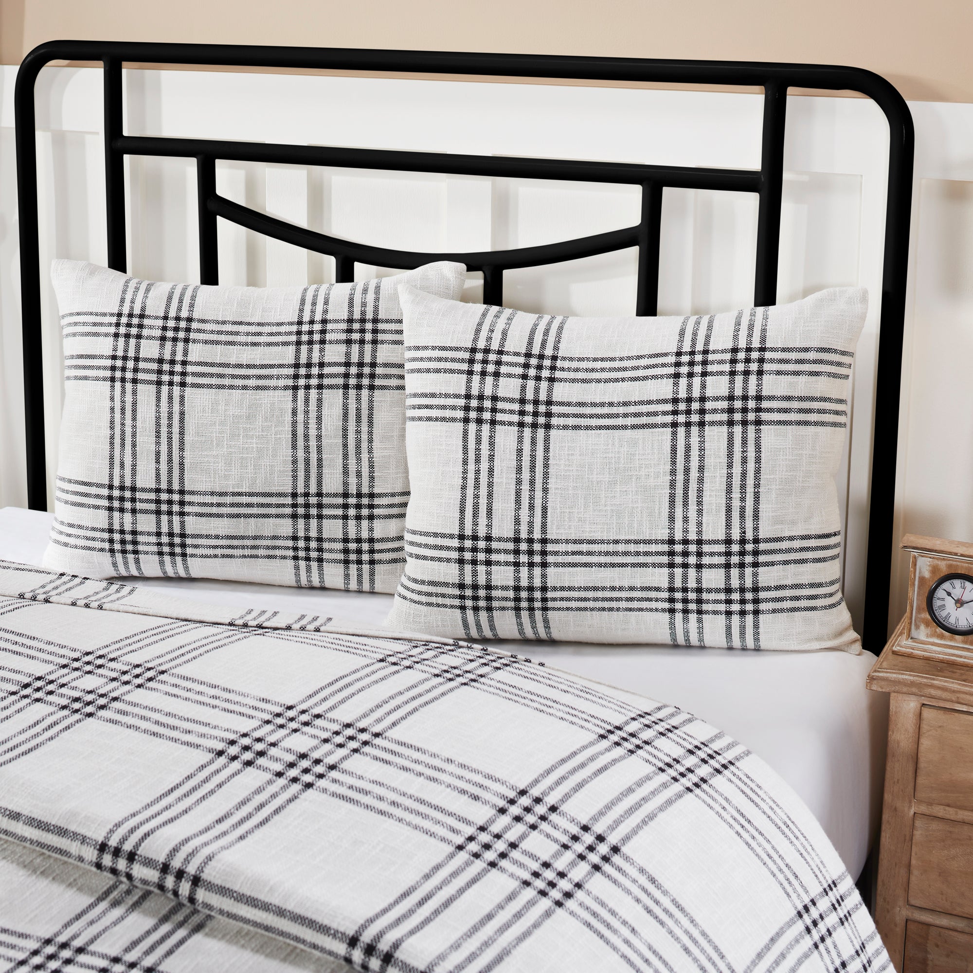 Black Plaid Standard Sham