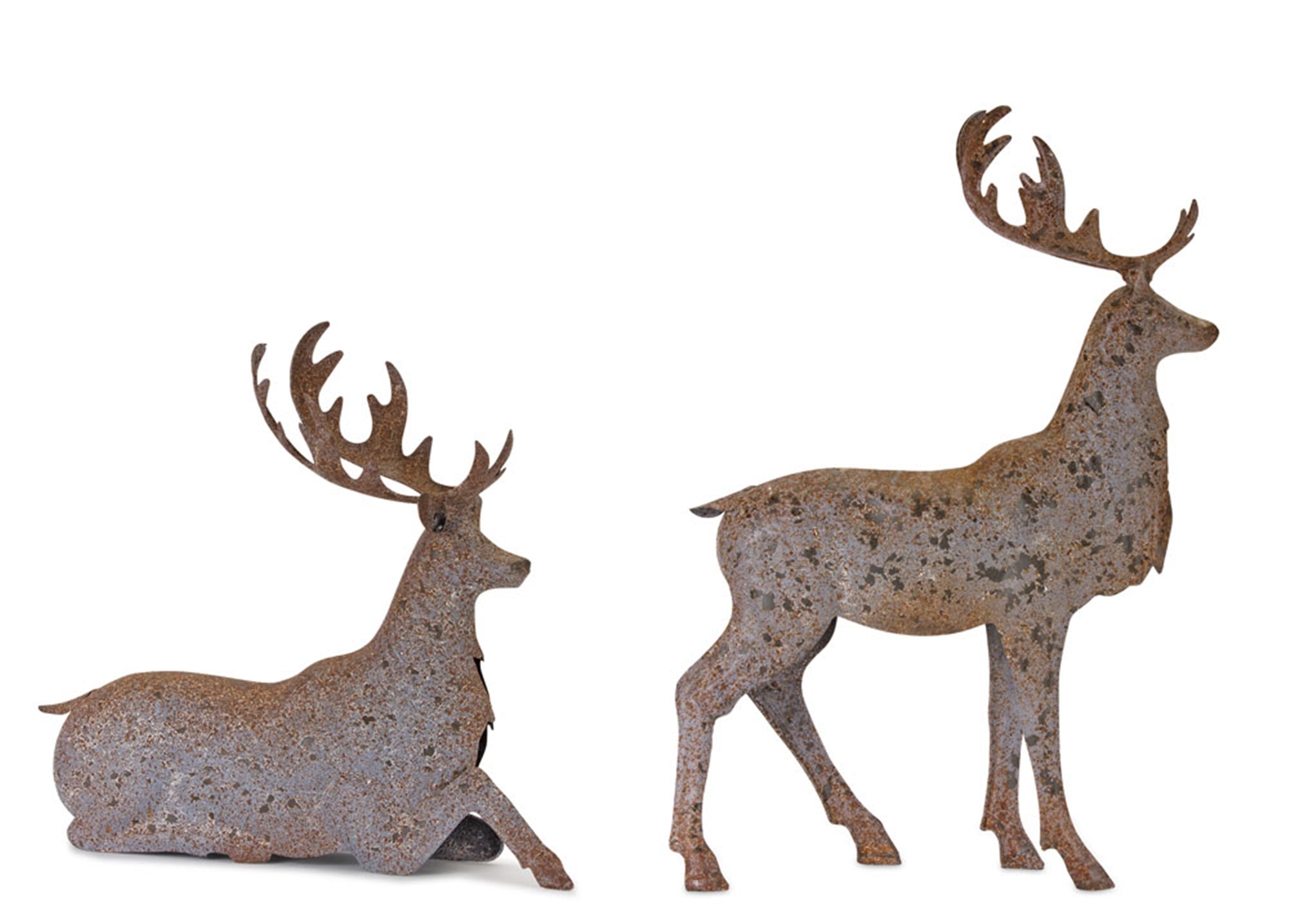 Deer (2 Asst) 15"L x 13"H, 14"L x 20"H Metal