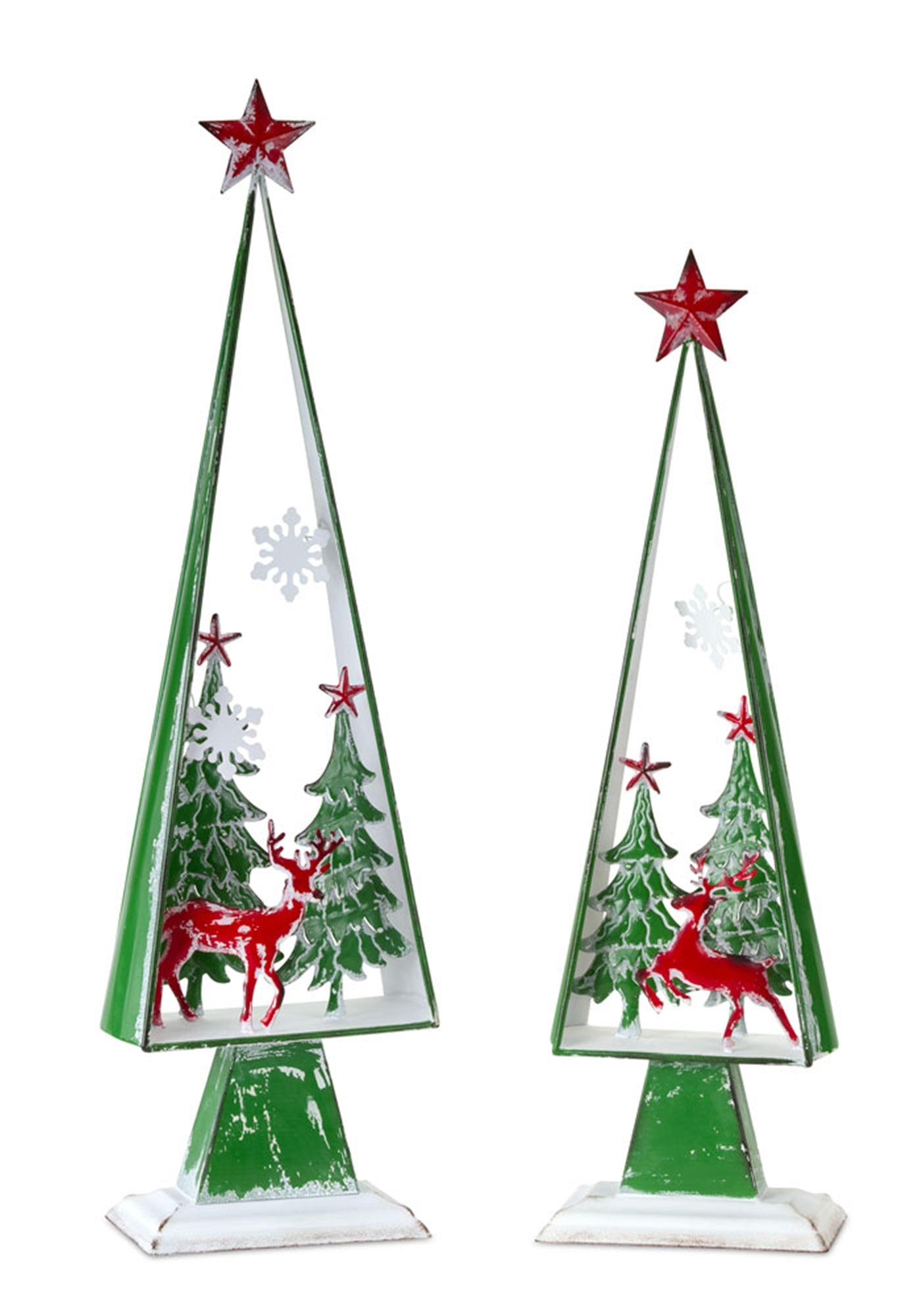 Tree Cut-Out (Set of 2) 28"H, 32"H Metal