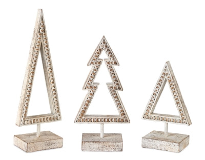 Tree Cut-Out (Set of 3) 8"H, 10.5"H, 12.75"H Resin