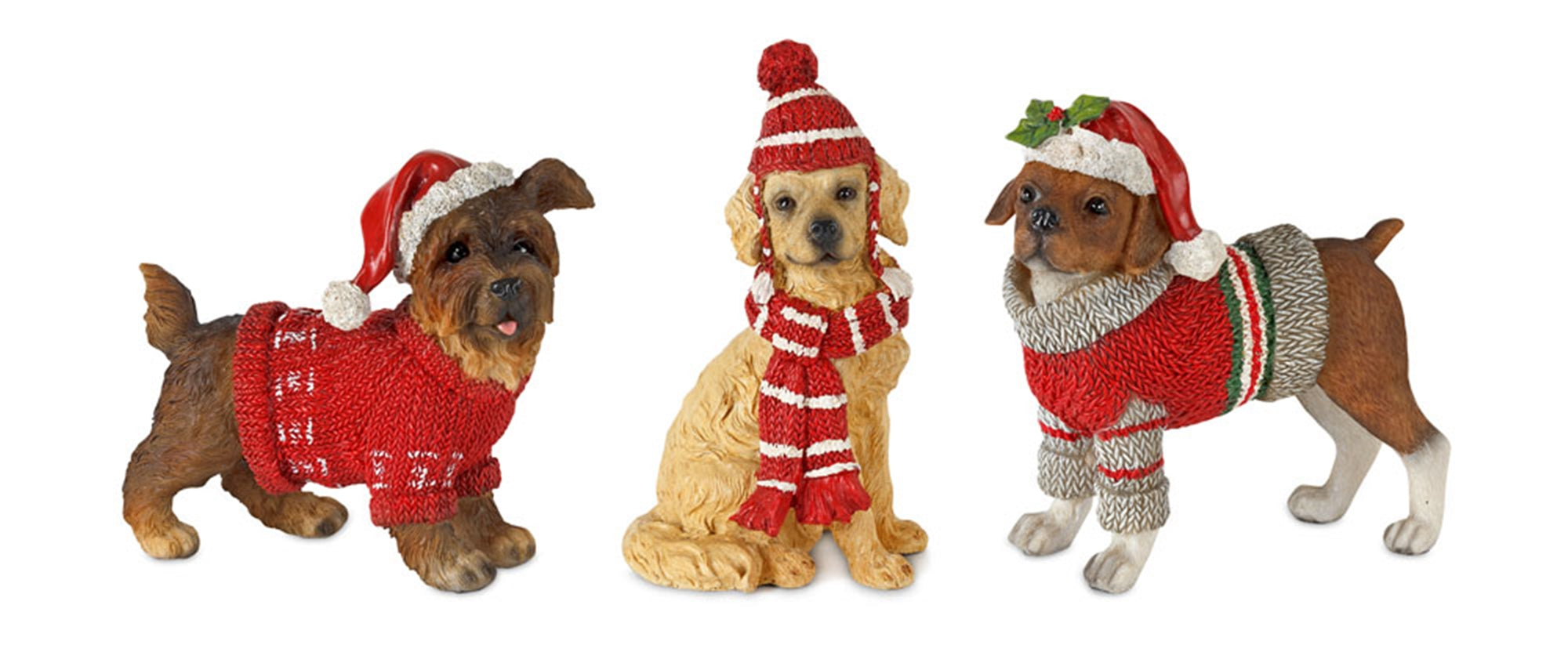 Winter Dog (3 Asst) 5"H, 5.5"H, 6"H Resin