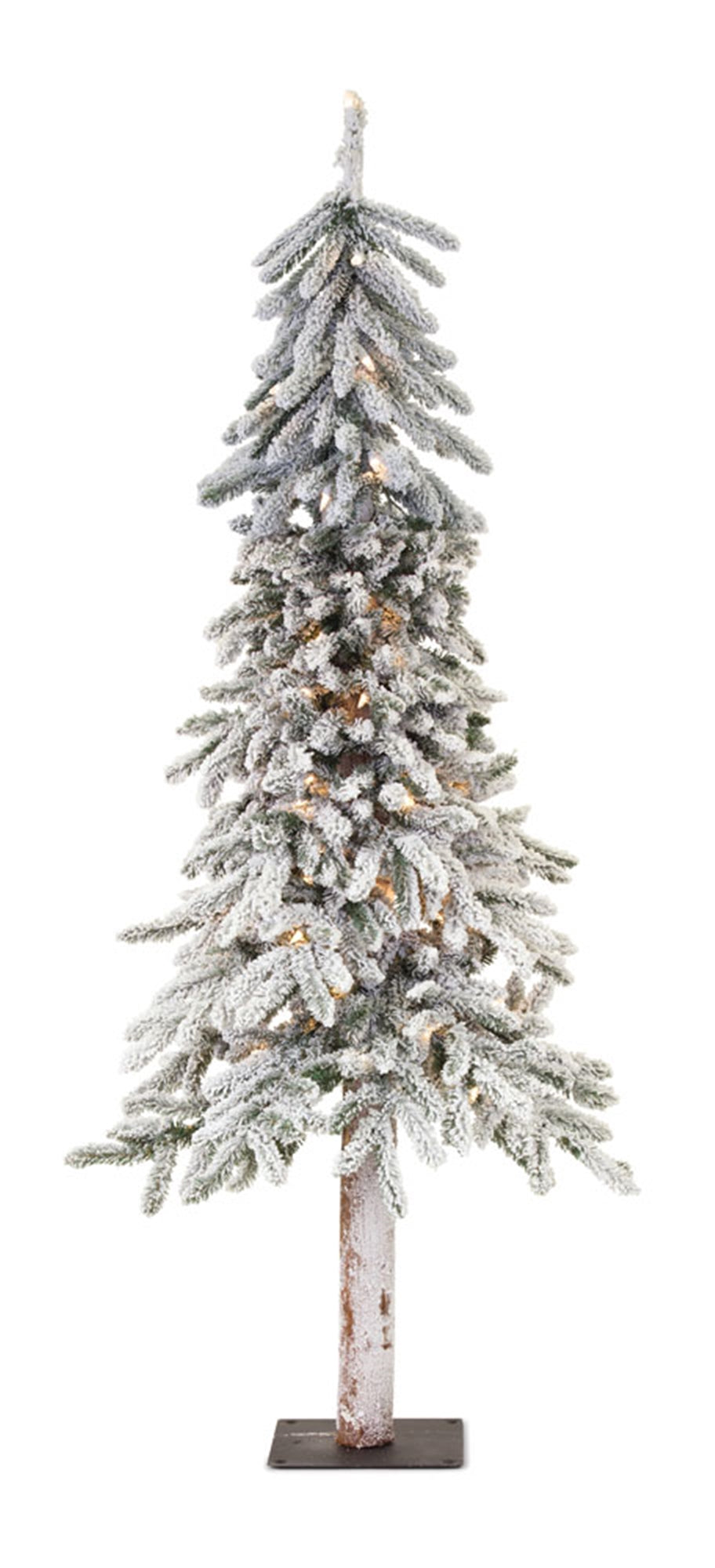 Flocked Alpine Tree 5'H PVC/Metal