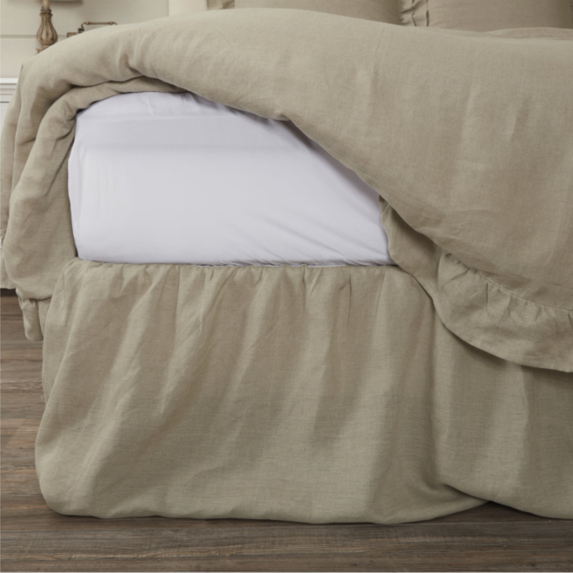 Provincial Linen Natural Queen Bed Skirt 80Lx60Wx21