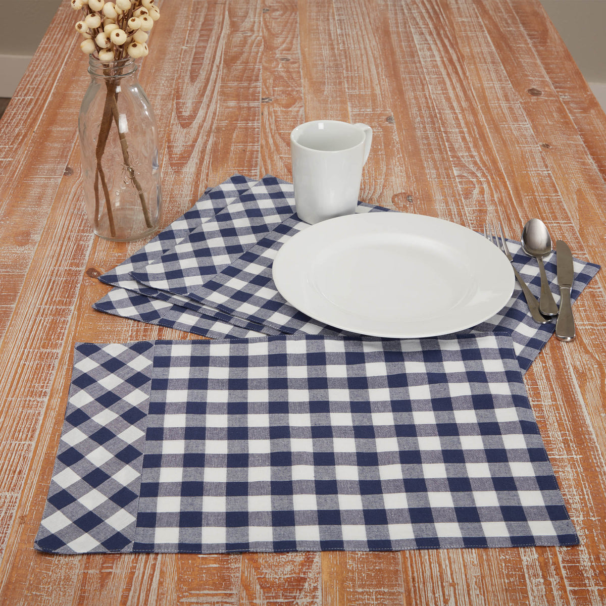 Vintage Check Blue Placemat Set of 4