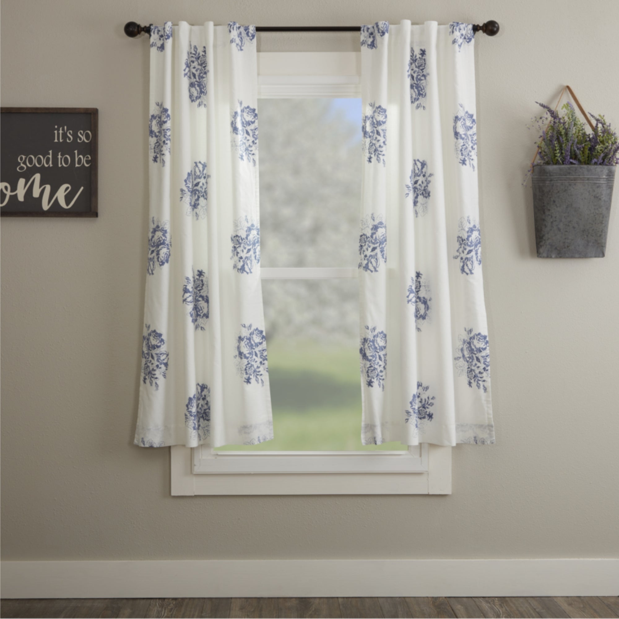 Lydia Blue Short Panel Set of 2